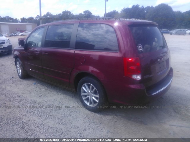 2C4RDGCG2FR591606 - 2015 DODGE GRAND CARAVAN SXT RED photo 3