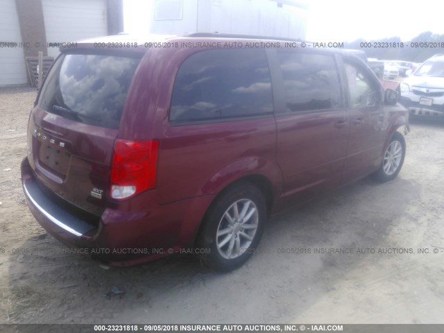 2C4RDGCG2FR591606 - 2015 DODGE GRAND CARAVAN SXT RED photo 4