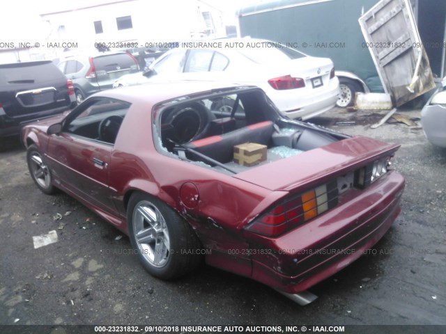 1G1FP23E7ML175528 - 1991 CHEVROLET CAMARO RS RED photo 3