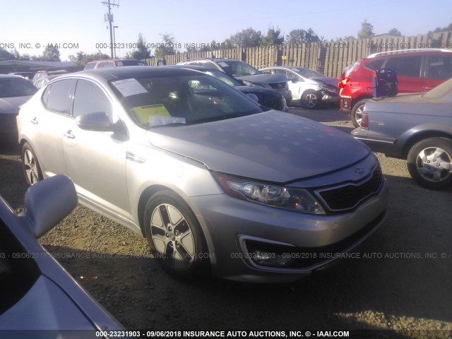 KNAGM4AD7B5002245 - 2011 KIA OPTIMA HYBRID SILVER photo 1