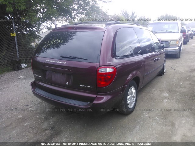 1D4GP44303B227867 - 2003 DODGE GRAND CARAVAN SPORT MAROON photo 4