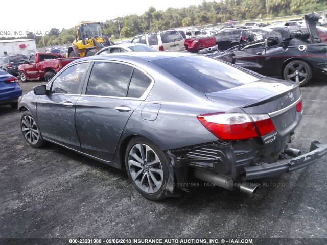 1HGCR2F57FA066843 - 2015 HONDA ACCORD SPORT GRAY photo 3