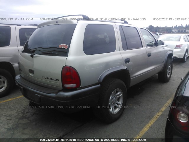 1B4HS38N32F157887 - 2002 DODGE DURANGO SPORT/SXT GRAY photo 4