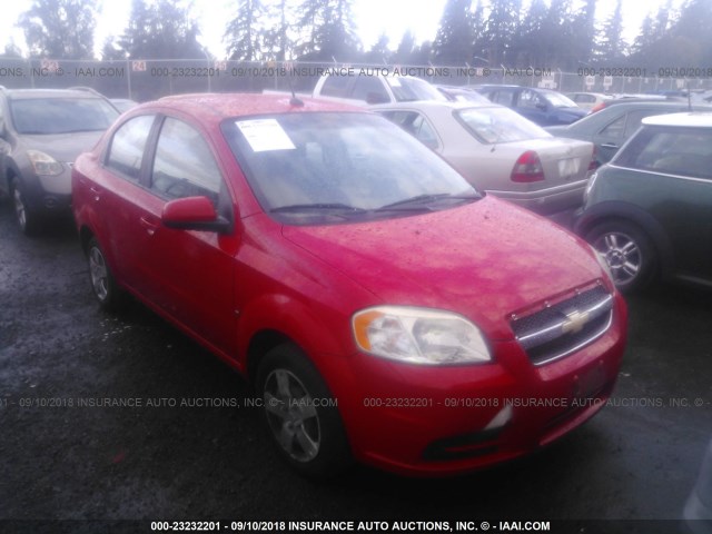 KL1TD56E99B607282 - 2009 CHEVROLET AVEO LS/LT RED photo 1