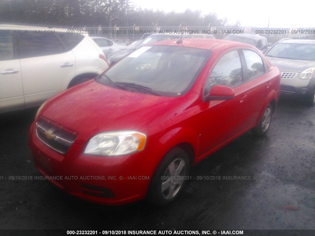 KL1TD56E99B607282 - 2009 CHEVROLET AVEO LS/LT RED photo 2