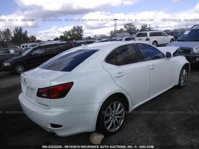 JTHCK262972012804 - 2007 LEXUS IS 250 WHITE photo 4