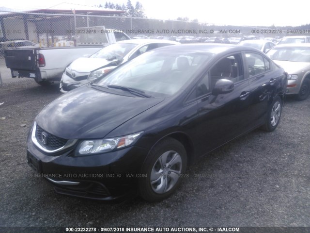 19XFB2F53DE257234 - 2013 HONDA CIVIC LX BLACK photo 2