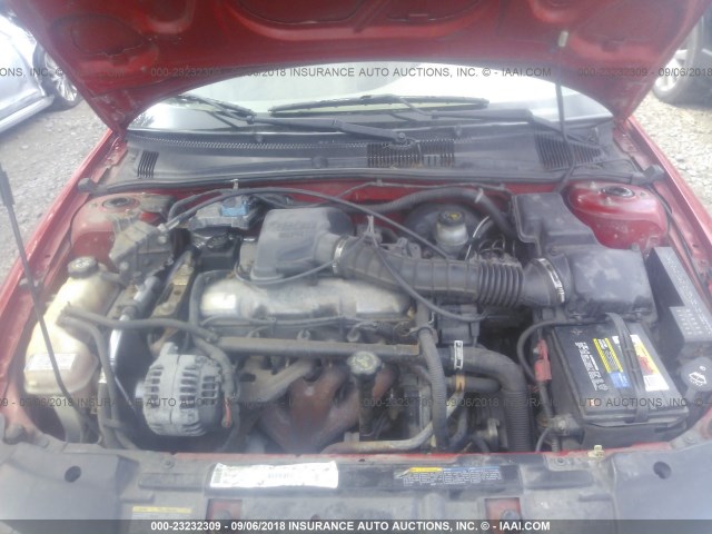 1G1JF524727205656 - 2002 CHEVROLET CAVALIER LS RED photo 10