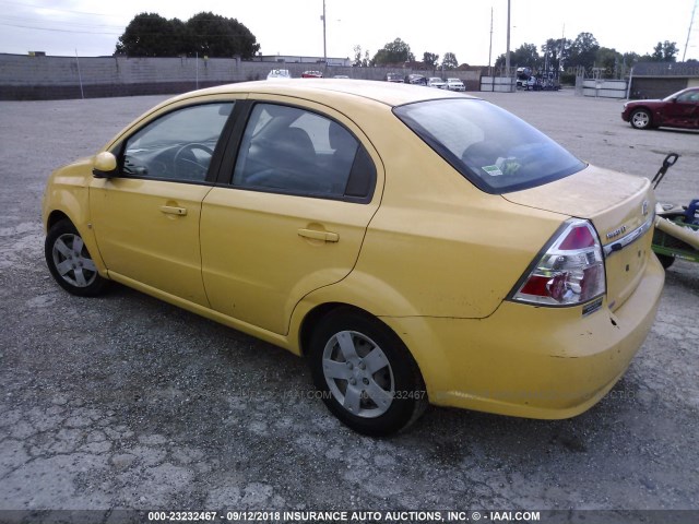 KL1TD56E89B355914 - 2009 CHEVROLET AVEO LS/LT YELLOW photo 3