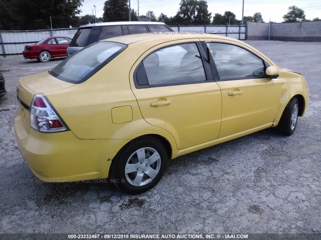 KL1TD56E89B355914 - 2009 CHEVROLET AVEO LS/LT YELLOW photo 4