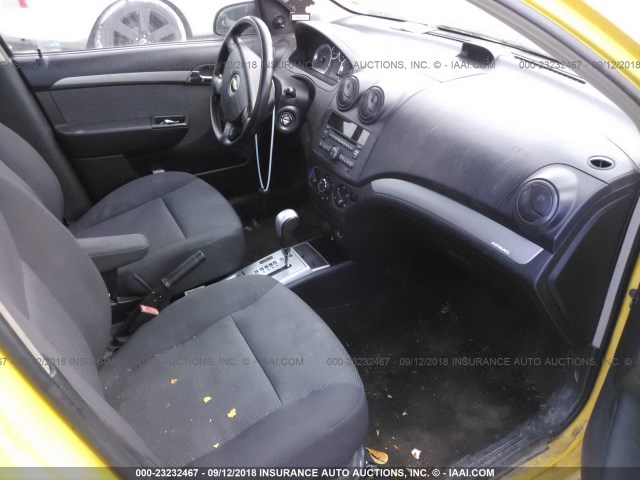 KL1TD56E89B355914 - 2009 CHEVROLET AVEO LS/LT YELLOW photo 5