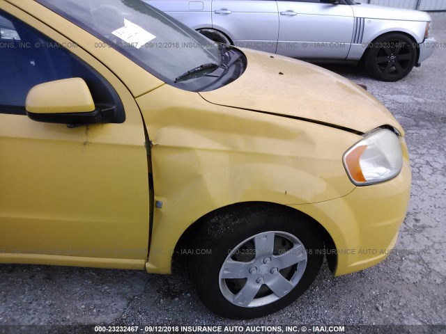 KL1TD56E89B355914 - 2009 CHEVROLET AVEO LS/LT YELLOW photo 6
