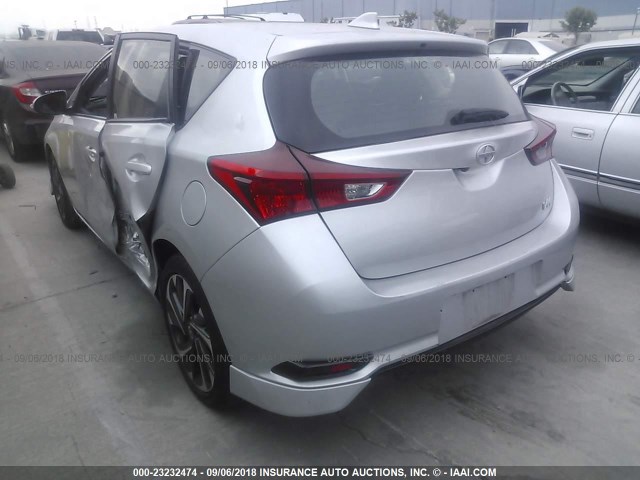 JTNKARJE7GJ506378 - 2016 TOYOTA SCION IM SILVER photo 3