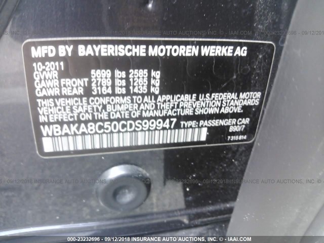WBAKA8C50CDS99947 - 2012 BMW 750 I GRAY photo 9