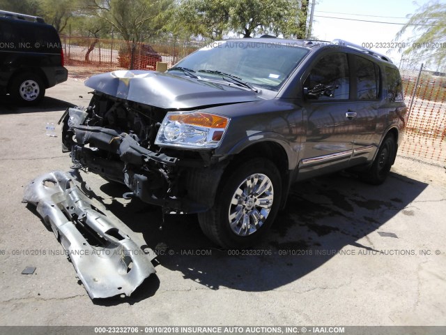 5N1BA0NF2FN609309 - 2015 NISSAN ARMADA PLATINUM GRAY photo 2