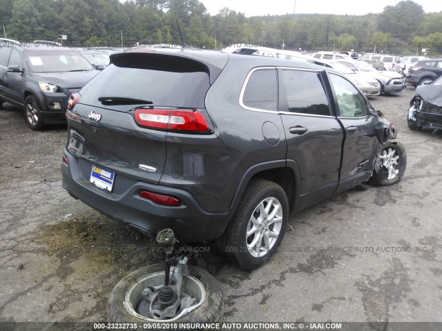 1C4PJLCB0FW670244 - 2015 JEEP CHEROKEE LATITUDE GRAY photo 4