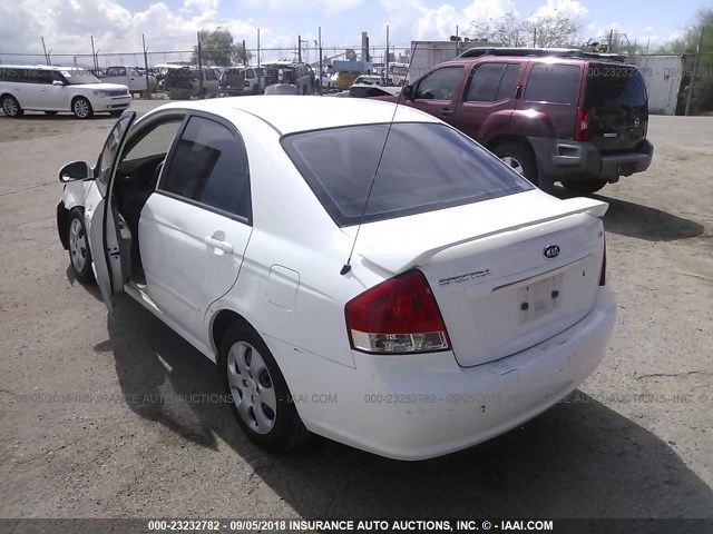 KNAFE121385512127 - 2008 KIA SPECTRA EX/LX/SX WHITE photo 3