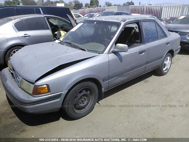 JM1BG2266L0152323 - 1990 MAZDA PROTEGE LX GRAY photo 2