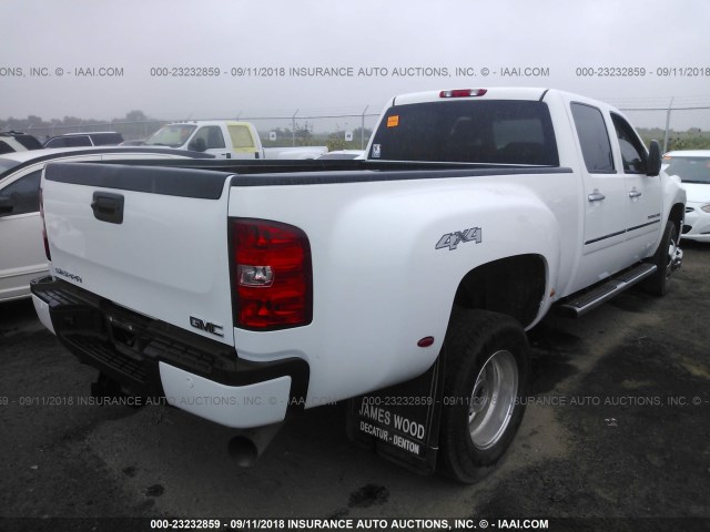 1GT426C82DF208366 - 2013 GMC SIERRA K3500 DENALI WHITE photo 4