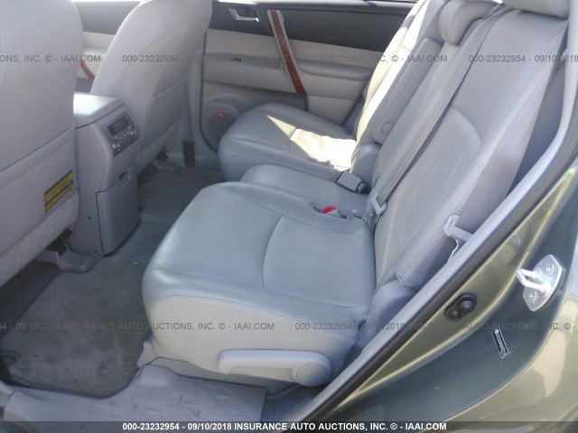 JTEES42A582033116 - 2008 TOYOTA HIGHLANDER LIMITED GREEN photo 8