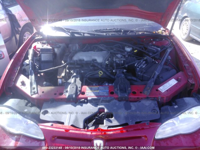 2G1WW12E559144589 - 2005 CHEVROLET MONTE CARLO LS წითელი ფოტო 10