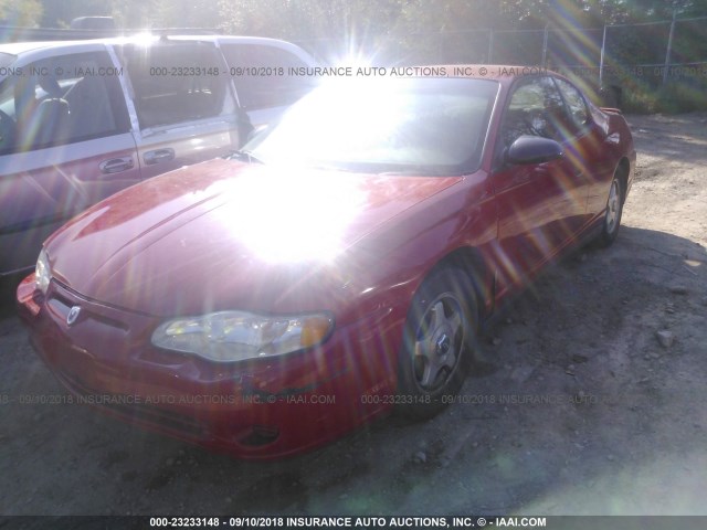 2G1WW12E559144589 - 2005 CHEVROLET MONTE CARLO LS წითელი ფოტო 2