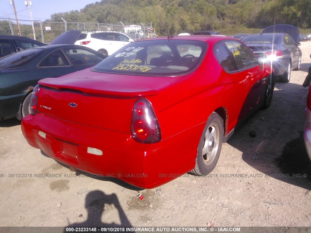 2G1WW12E559144589 - 2005 CHEVROLET MONTE CARLO LS წითელი ფოტო 4