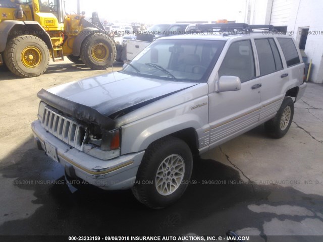1J4GZ78Y3RC263869 - 1994 JEEP GRAND CHEROKEE LIMITED SILVER photo 2