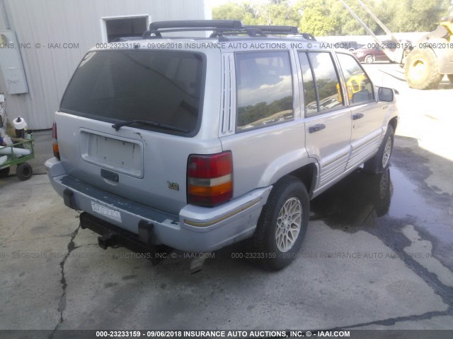 1J4GZ78Y3RC263869 - 1994 JEEP GRAND CHEROKEE LIMITED SILVER photo 4