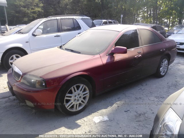 1LNHM87A45Y633383 - 2005 LINCOLN LS ბურგუნდია ფოტო 2