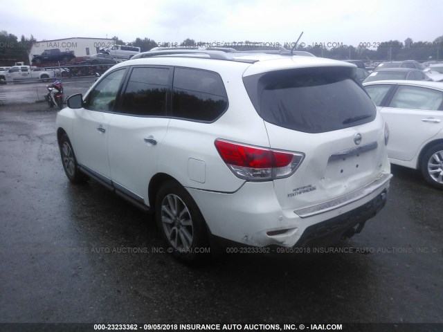 5N1AR2MN1EC714197 - 2014 NISSAN PATHFINDER S/SV/SL/PLATINUM WHITE photo 3
