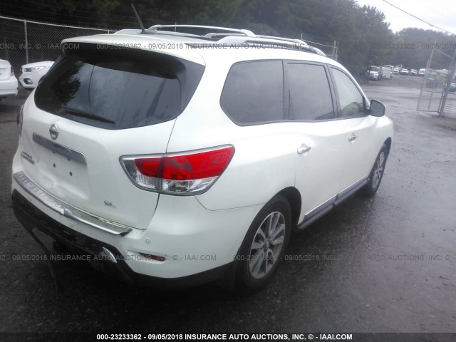 5N1AR2MN1EC714197 - 2014 NISSAN PATHFINDER S/SV/SL/PLATINUM WHITE photo 4
