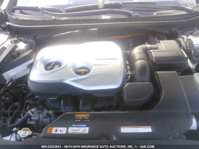 KMHE24L39HA061393 - 2017 HYUNDAI SONATA HYBRID/SE SILVER photo 10