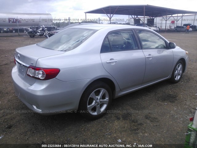 2T1BU4EE1BC560627 - 2011 TOYOTA COROLLA S/LE GRAY photo 4