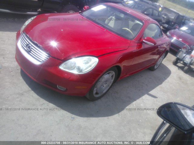 JTHFN48Y620006593 - 2002 LEXUS SC 430 RED photo 2