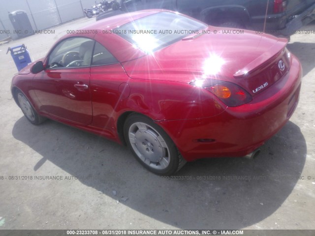 JTHFN48Y620006593 - 2002 LEXUS SC 430 RED photo 3