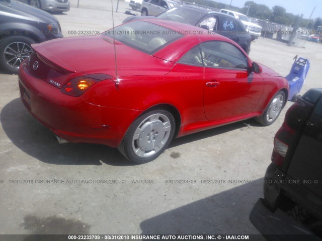 JTHFN48Y620006593 - 2002 LEXUS SC 430 RED photo 4