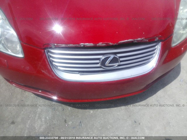 JTHFN48Y620006593 - 2002 LEXUS SC 430 RED photo 6