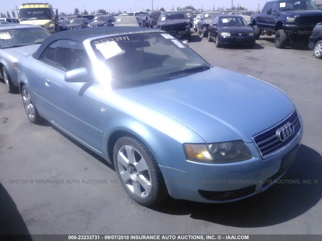 WAUAT48H13K008711 - 2003 AUDI A4 3.0 CABRIOLET BLUE photo 1