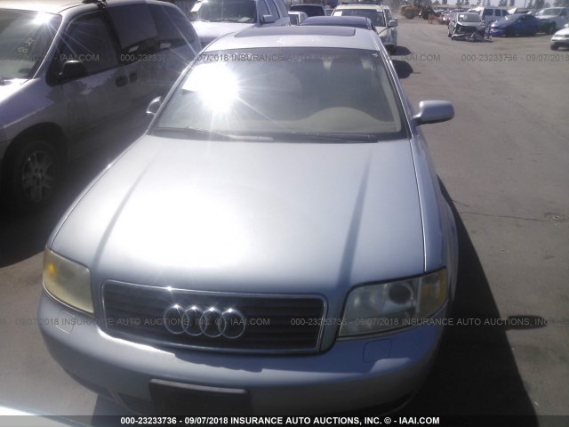 WAULT64B02N135324 - 2002 AUDI A6 3.0 QUATTRO BLUE photo 6