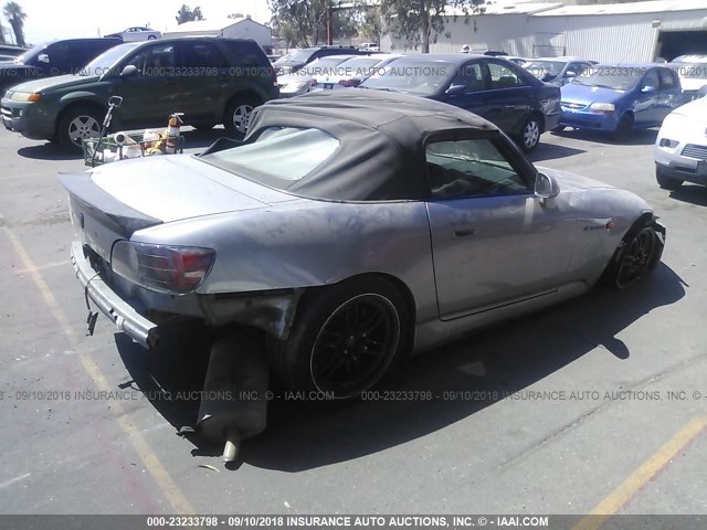 JHMAP114XYT006243 - 2000 HONDA S2000 SILVER photo 4