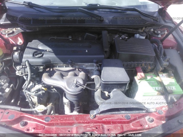 4T1BE46KX8U215847 - 2008 TOYOTA CAMRY CE/LE/XLE/SE RED photo 10
