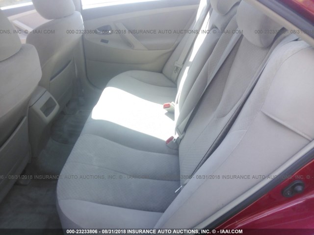 4T1BE46KX8U215847 - 2008 TOYOTA CAMRY CE/LE/XLE/SE RED photo 8