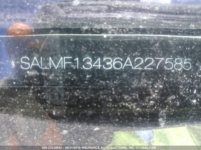 SALMF13436A227585 - 2006 LAND ROVER RANGE ROVER SUPERCHARGED BLACK photo 9