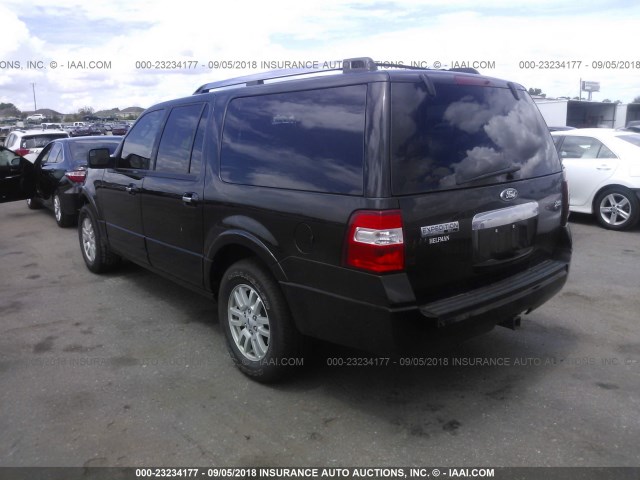 1FMJK1K52EEF23166 - 2014 FORD EXPEDITION EL LIMITED BLACK photo 3