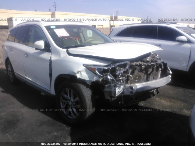 5N1AL0MN7DC343289 - 2013 INFINITI JX35 WHITE photo 1