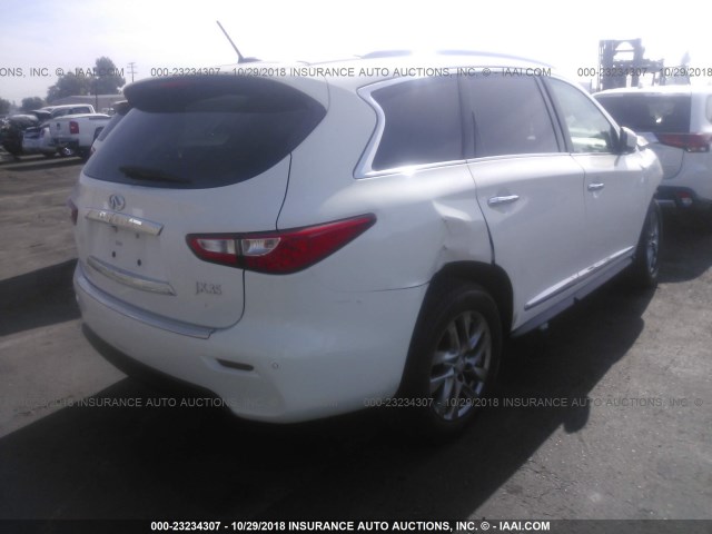 5N1AL0MN7DC343289 - 2013 INFINITI JX35 WHITE photo 4