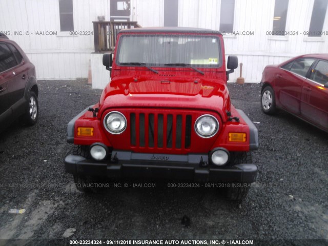 1J4FA49S14P794193 - 2004 JEEP WRANGLER / TJ SPORT RED photo 6