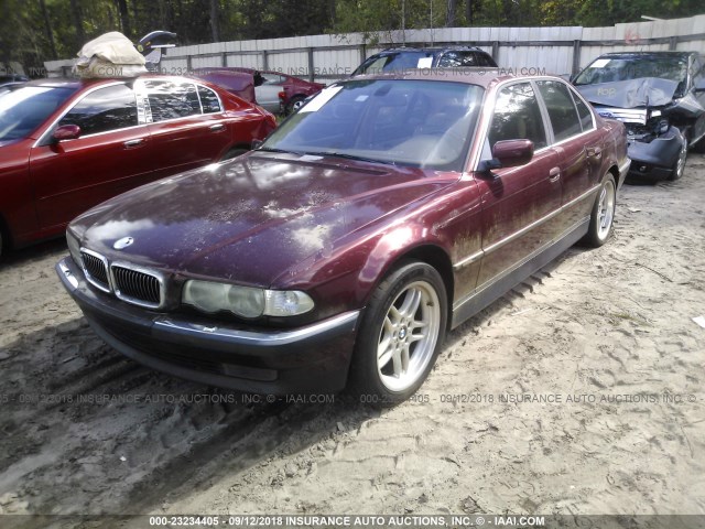 WBAGG8346YDN78791 - 2000 BMW 740 I AUTOMATIC MAROON photo 2