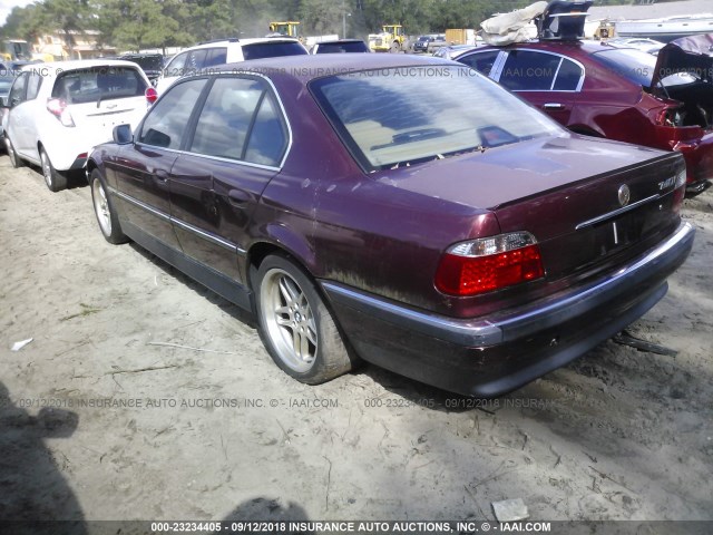 WBAGG8346YDN78791 - 2000 BMW 740 I AUTOMATIC MAROON photo 3